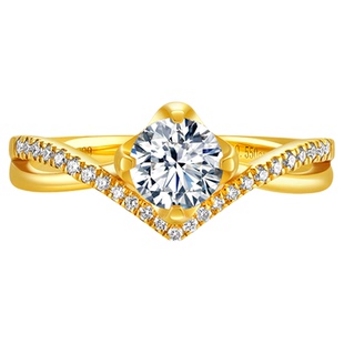 TSING轻珠宝【为爱加冕】999足金镶钻黄金钻戒结婚订婚戒指