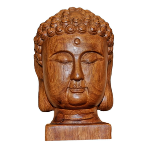 大果紫檀木雕佛头国标红木花梨木实木雕刻释迦摩尼佛佛祖摆件镇纸