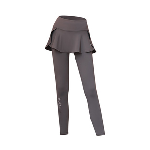 假两件运动长裤女春夏高腰防走光健身裤羽毛球服跑步瑜伽裤裙高弹