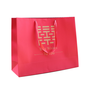 红色礼品袋结婚高档送礼手提袋纸袋子包装袋大号特大号厚棉服拼图