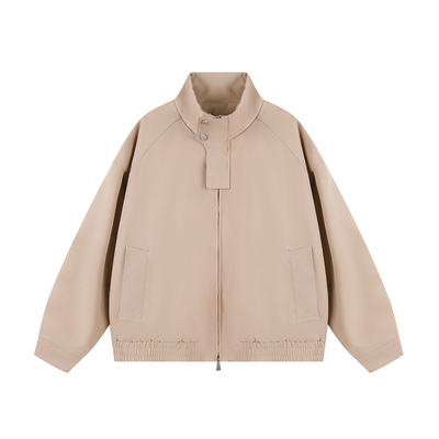 短款飞行员夹克男翻领外套