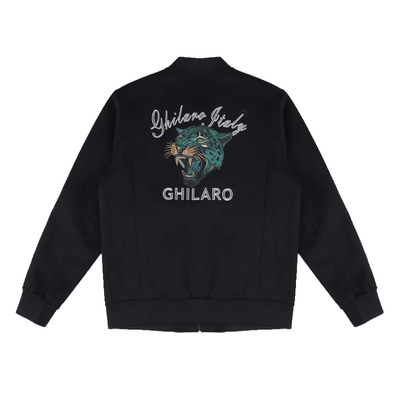 古劳吉那诺羊毛双面呢棒球领夹克