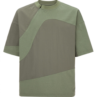 MWO高山流水 25SS城市户外不规则拼料接透气吸湿短袖T恤 男女同款