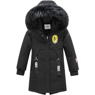 儿童羽绒服男童2025新款中长款男孩冬童装韩版洋气中大童加厚正品