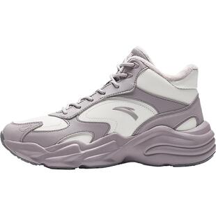 安踏二棉鞋女鞋加绒保暖雪地靴2026年春季新款增高厚底高帮运动鞋