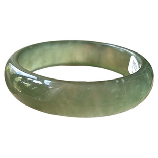 天然岫玉手镯女岫岩玉镯子冰种碧绿玉手镯花玉圆镯正品岫玉手镯子