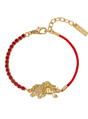 【精选礼物】MOH年度金标系列金福狮水晶腕饰手链本命年红手绳