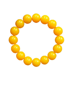 鸡油黄树脂蜜蜡手串宫廷