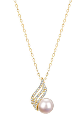 天使之翼纯银珍珠颈链女高级设计