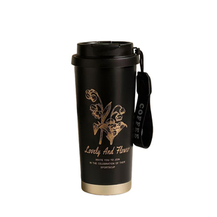 铃兰花水杯咖啡杯保温杯男女礼物儿童吸管杯大容量双饮随行便携式