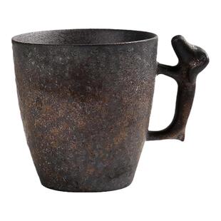 记今朝《带把茶杯》粗陶日式复古小号侘寂杯陶瓷品茗杯创意咖啡杯
