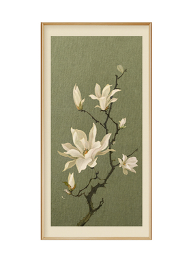 【宋代美学】玉兰花实木框装饰画
