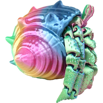 3D打印彩虹寄居蟹可分离动物玩偶