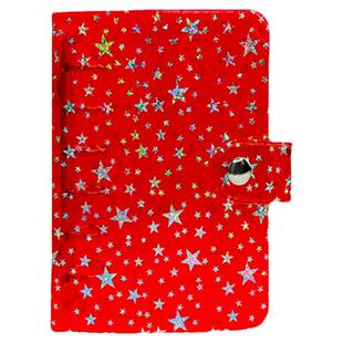 红色ins风星星款可拆卸手帐本6孔活页笔记本A7日记本外壳pvc封面