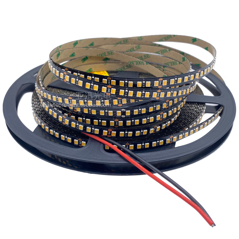 led全光谱高亮smd贴片灯带2835三色变光二三线180灯双色温灯条24v