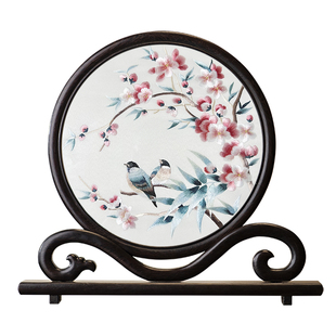 苏州刺绣桌面摆件古风新中式双面绣玄关送老外中国风特色礼品台屏