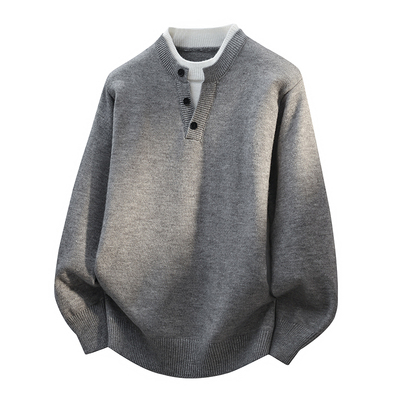 【假两件设计】秋冬V领针织毛衣