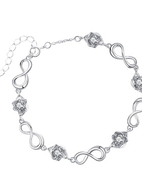 999纯银手链女玫瑰花轻奢礼物