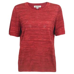 中年女装2026夏装新款喜庆红色圆领桑蚕丝针织短袖T恤妈妈上衣女