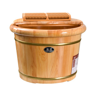香柏木泡脚桶过小腿30cm高泡脚盆家用实木质洗脚桶养生足浴木桶