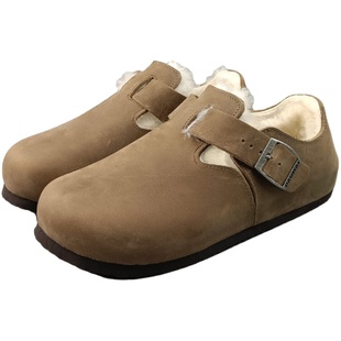 岛外DAOWAI勃肯鞋全包加绒羊毛软木包头鞋油蜡皮London系列博肯鞋