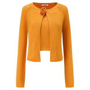 【张雅钦同款】SHRO ENRO 2025秋季新款针织背心开衫时尚两件套装