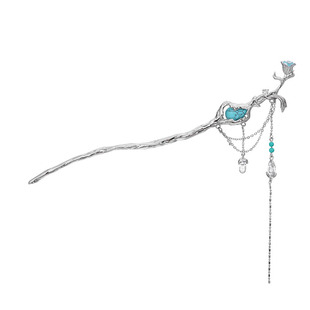 苦夏终将过去原创发簪小众绿松石花瓶流苏步摇高级新中式发饰