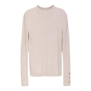 诗梦女装秋季新款半高圆领羊毛羊绒打底衫修身显瘦舒适米色咖色