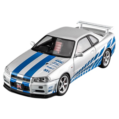 118日产GT-RR34跑车合金车模型