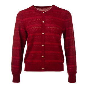 名师路绵羊毛长袖低圆领针织套头衫女冬季2025新款小香风通勤上衣