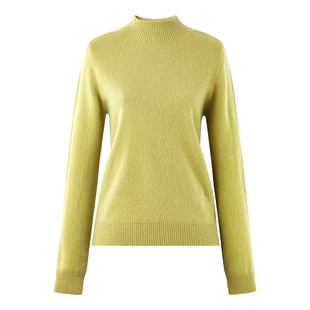 秋水伊人100%绵羊毛休闲针织衫2025冬季新款女简约打底衫套头毛衣