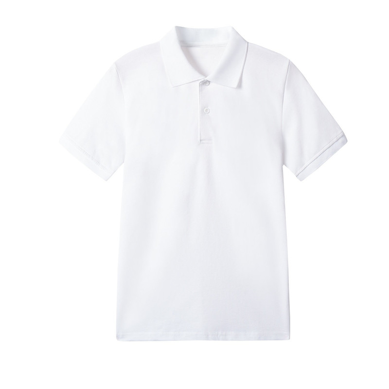 中小学生校服白色POLO衫男童女童翻领打底衫棉质夏款短袖T恤班服