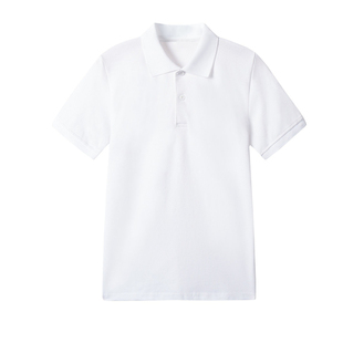 中小学生校服白色POLO衫男童女童翻领打底衫棉质夏款短袖T恤班服