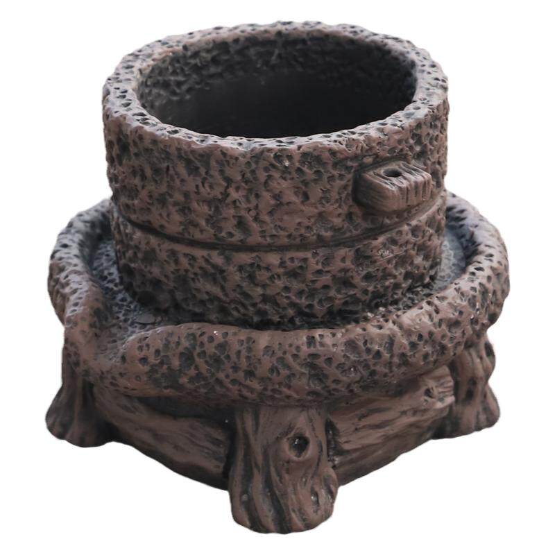 仿古小石磨花盆时来运转六月雪盆栽创意文竹绿植盆家用室内多肉盆