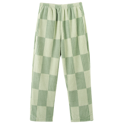 思莉太太珊瑚绒情侣加厚加绒睡裤