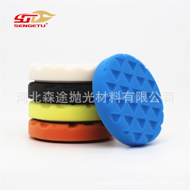 曼泽纳5寸海绵款定制修复式粘漆漆工具车三角划痕抛抛光光盘自车