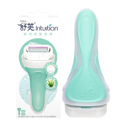 Schick/舒适舒芙女士敏感肌大皂头剃毛刀刮毛刀脱毛1刀架2刀头