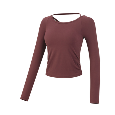 VfU带胸垫瑜伽长袖女速干