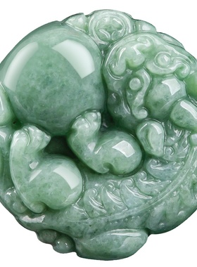 天然翡翠招财貔貅玉石吊坠挂件