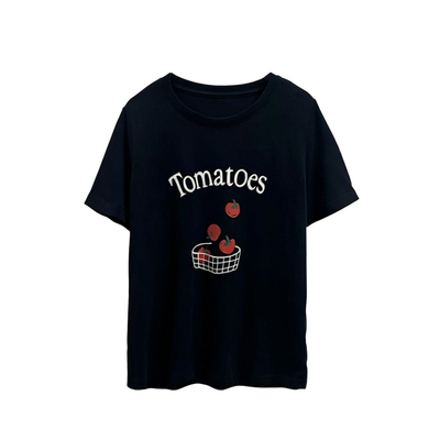 2026夏季新款雪花棉小番茄印花宽松短袖圆领T恤女百搭正肩上衣