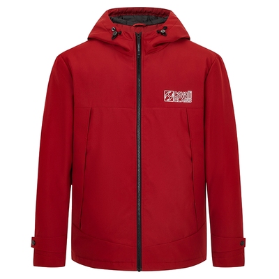 Cavalli Class卡沃利男装秋冬新款修身休闲鹅绒连帽羽绒服外套