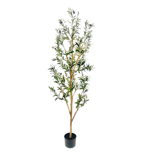 仿真橄榄树实木杆落地绿植盆栽室内客厅工业侘寂风格假树植物装饰
