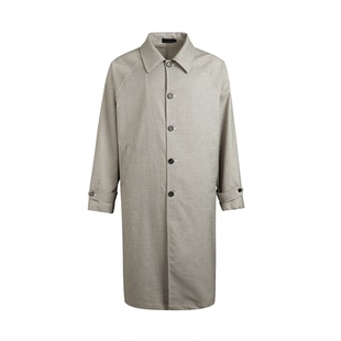 ESAT 连肩袖长款宽松千鸟格风衣外套