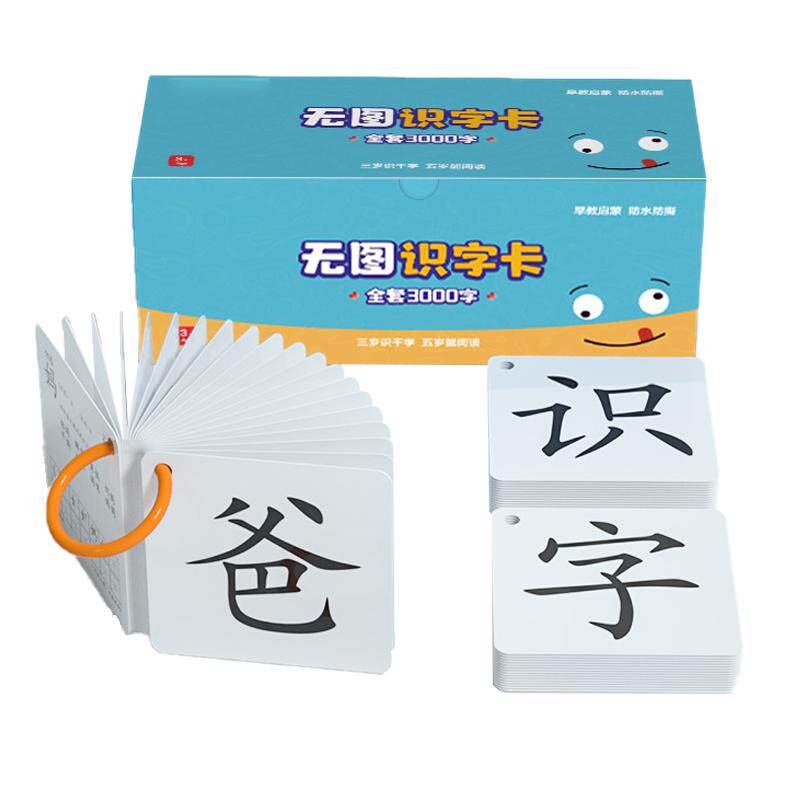 冯式早教儿童识字卡3000字幼儿园宝宝无图识汉字生字卡片认字神器