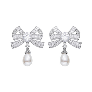 【徐如蓝同款】NanaJacqueline蝴蝶结仿珍珠耳环女高级感耳钉耳饰