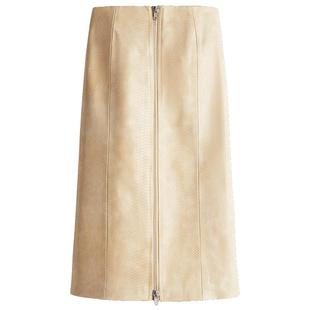 HM S/S女装半身裙冬季时尚前部拉链设计涂层裙1288827