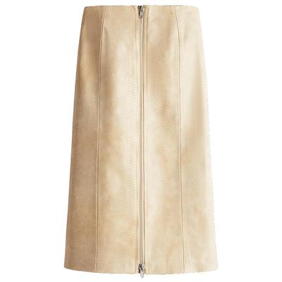 HM S/S女装半身裙冬季时尚前部拉链设计涂层裙1288827