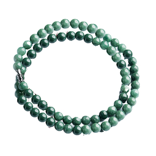 9MM正品A货缅甸老坑天然豆绿翡翠项链男女圆珠玉石玉项链带证书