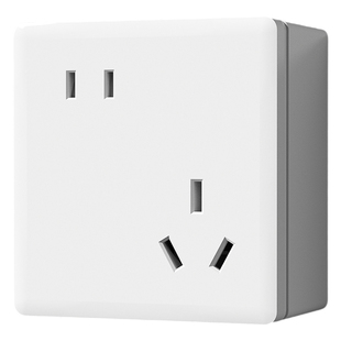 86型明装空调热水器16A错位5孔插座面板明线斜五孔二三插电源家用