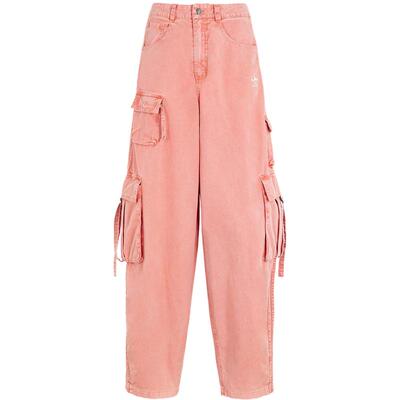 【自营】adidas阿迪达斯女三叶草多口袋工装运动裤牛仔长裤KD4114